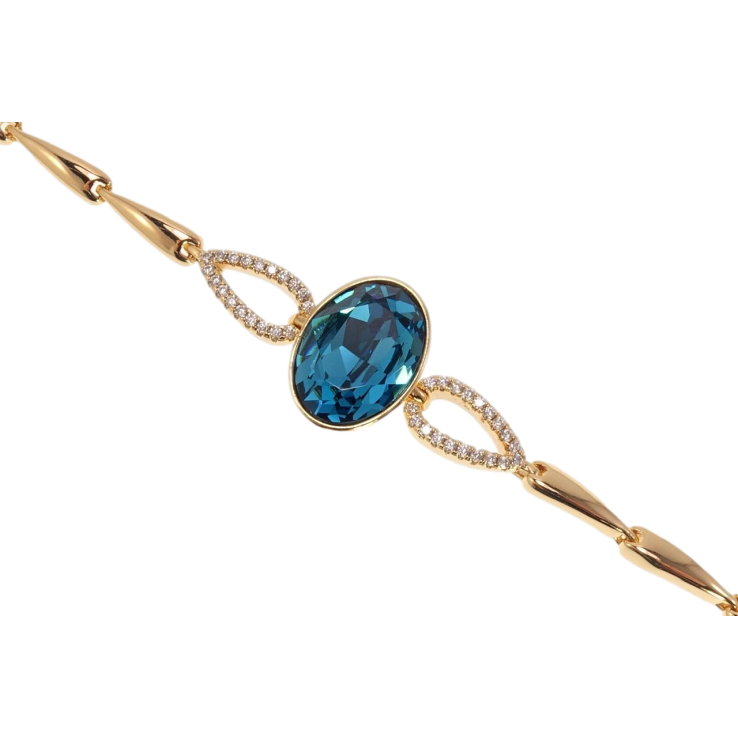 Браслет Xuping цвет 18K с кр-ми Swarovski Кристалл Blue Zircon дл.с доп.замком 16.5,19см х 5-8мм фото №17