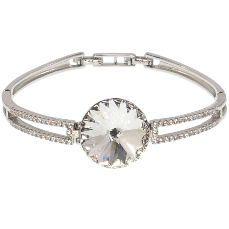 Браслет Xuping цвет Родий с кр-ми Swarovski Кристалл Clear ø 18мм длина с доп.замком 16.5,18см х 4-6мм фото №21