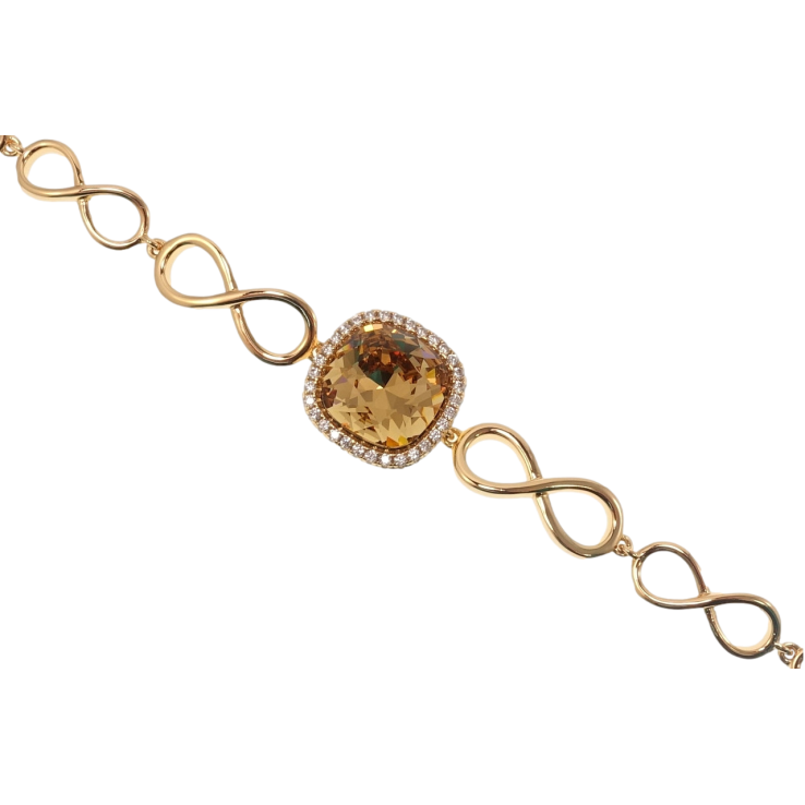 Браслет Xuping цвет 18K с кр-ми Swarovski Кристалл Topaz длина с доп.замком 17,19см х 6-8мм фото №9