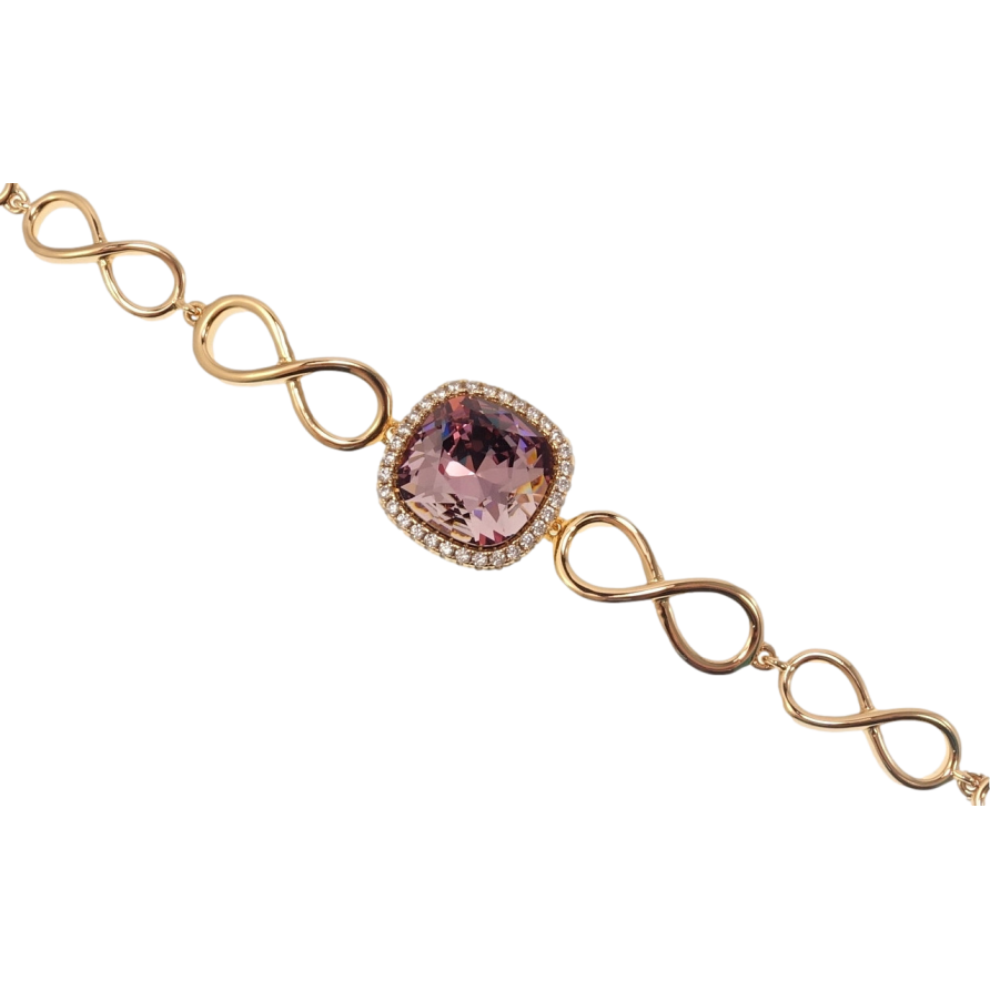 Браслет Xuping колір 18K з кр-ми Swarovski Кристал Amethyst довжина з доп.замком 17,19см фото №1