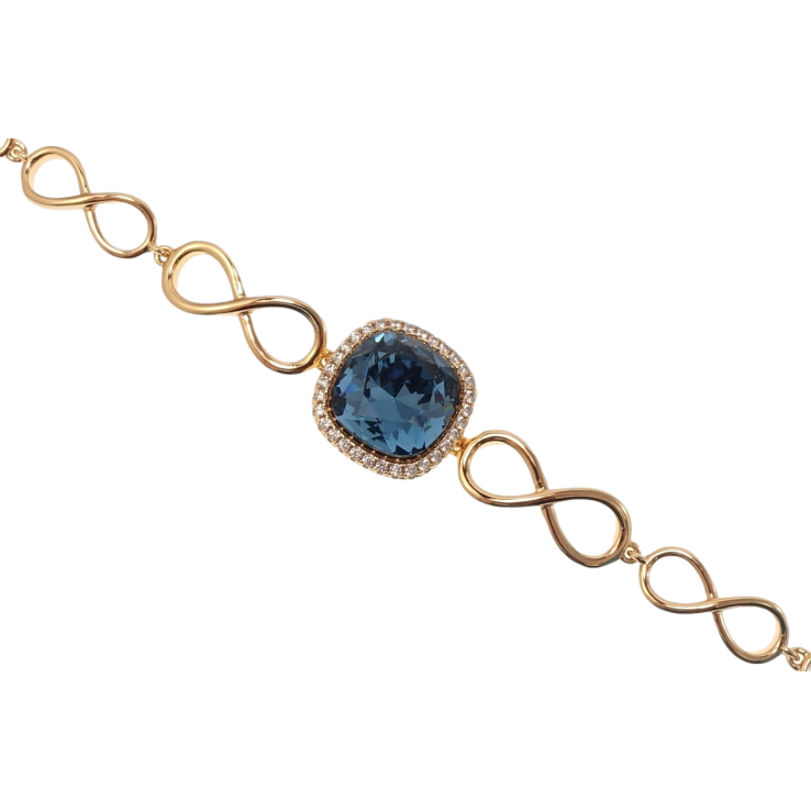 Браслет Xuping цвет 18K с кр-ми Swarovski Кристалл Montana длина с доп.замком 17,19см фото №6