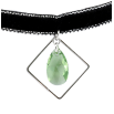 Кулон Xuping колір Родій з кр-ми Swarovski на чокері Кристал Peridot у ромбі дл. 30-39см х 9мм фото №2 Кулон Xuping колір Родій з кр-ми Swarovski на чокері Кристал Peridot у ромбі дл. 30-39см х 9мм фото №2