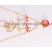Набір Xuping колір 18K з кр-ми Swarovski Сережки Кулон на ланцюжку Кристали Padparadscha дл.40-45см фото №2