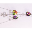 Набір Xuping колір Родій з кр-ми Swarovski Сережки Кулон на ланцюжку Сердечки Vitrail Medium довжина 40-45см х 1мм фото №2