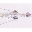 Набір Xuping колір Родій з кр-ми Swarovski Сережки Кулон на ланцюжку Кристальні серця Vitrail Light довжина фото №2