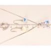 Набір Xuping колір Родій з кр-ми Swarovski Сережки Кулон на ланцюжку Трикутний Кристал дл. 40-45см фото №2