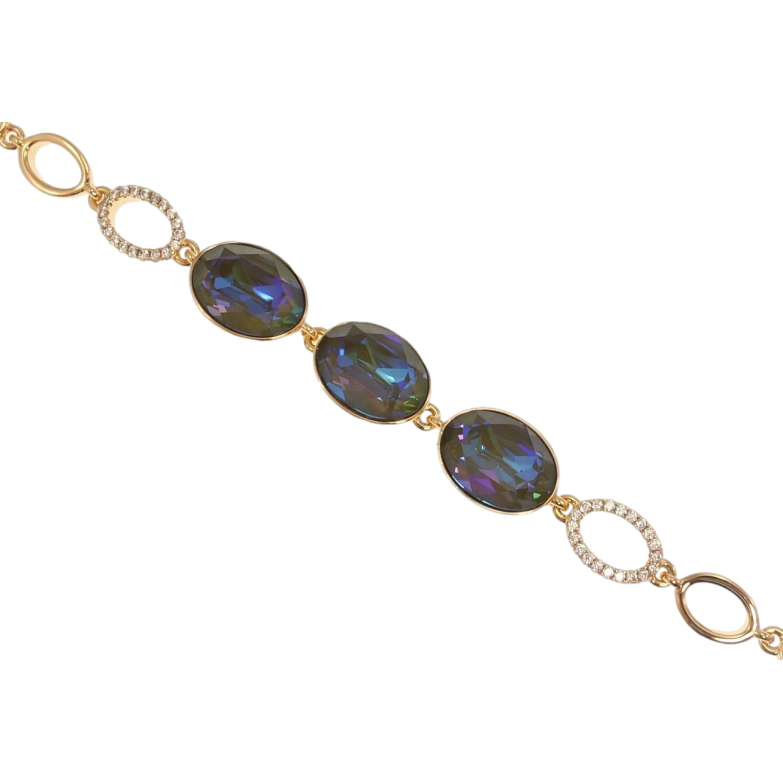 Браслет Xuping цвет 18K с кр-ми Swarovski Три кристалла Burgundy Delite длина с доп.замком 17,19.5см фото №19