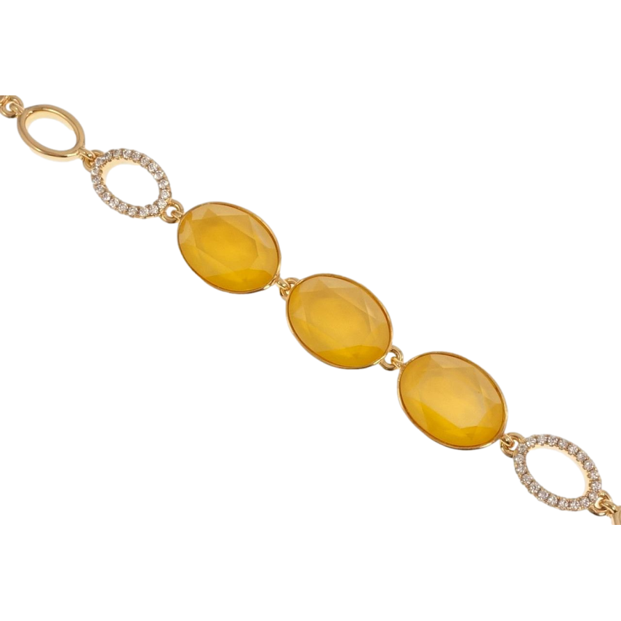 Браслет Xuping цвет 18K с кр-ми Swarovski Три кристалла Buttercup длина с доп.замком 17,19.5см х 7-8мм фото №1