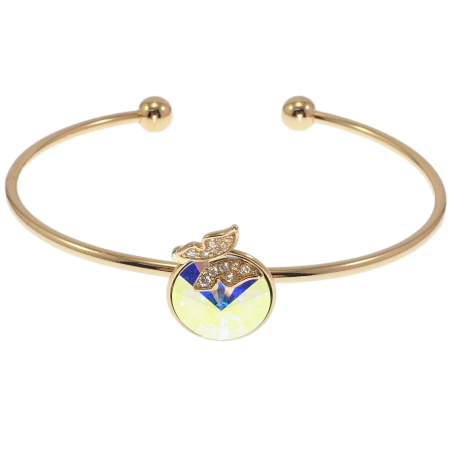 Браслет Xuping колір 18K з кр-ми Swarovski Кристал АВ з метеликом ø 6,5см фото №1
