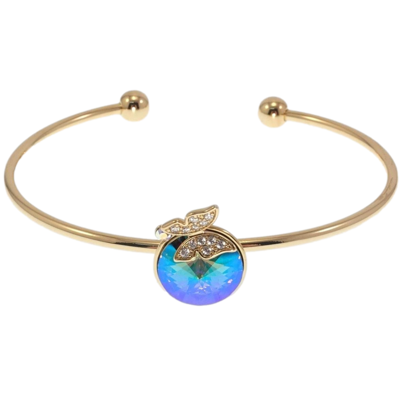 Браслет Xuping колір 18K з кр-ми Swarovski Кристал Erinite Shimmer з метеликом ø 6,5см фото №1