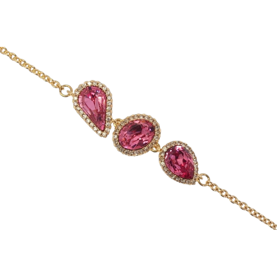 Браслет Xuping цвет 18K с кр-ми Swarovski Кристаллы Rose длина с доп.цепочкой 16-19см х 2мм фото №1