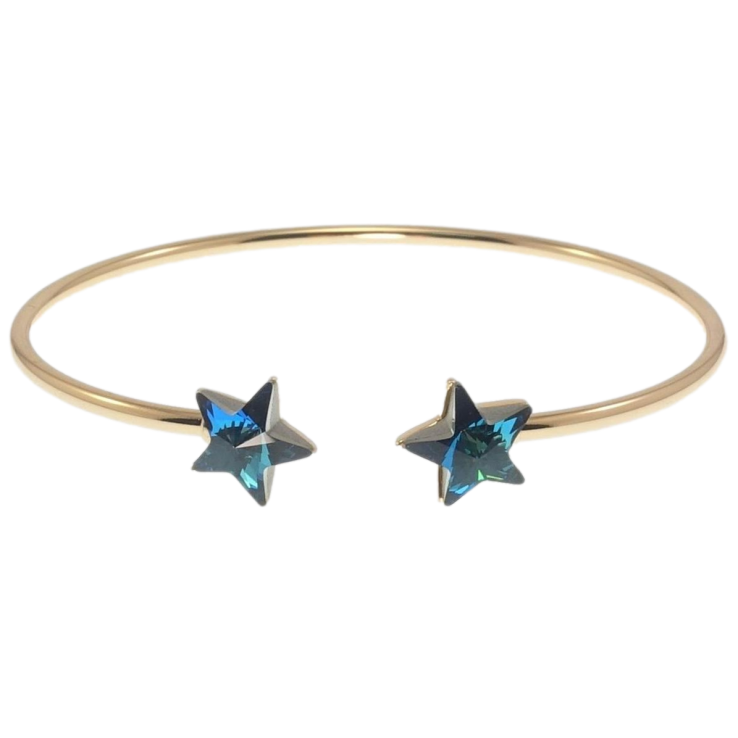 Браслет Xuping цвет 18K с кр-ми Swarovski Кристальные звездочки Capri Blue ø 6см фото №23