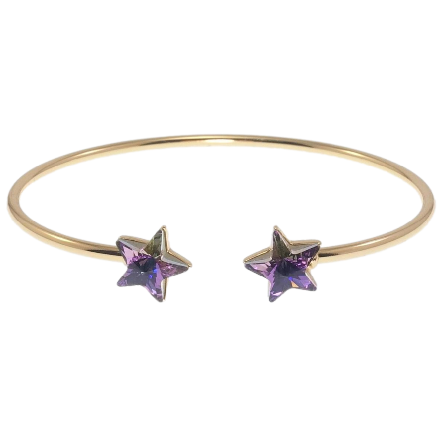 Браслет Xuping цвет 18K с кр-ми Swarovski Кристальные звездочки Heliotrope ø 6см фото №1