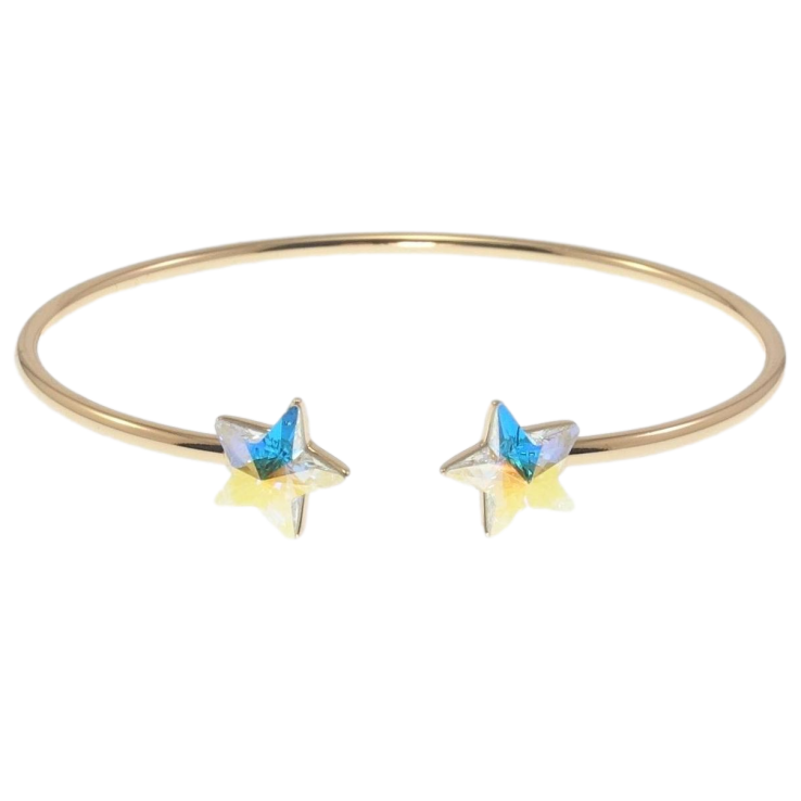 Браслет Xuping цвет 18K с кр-ми Swarovski Кристальные звездочки АВ ø 6см фото №6