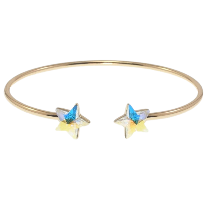 Браслет Xuping цвет 18K с кр-ми Swarovski Кристальные звездочки АВ ø 6см фото №1