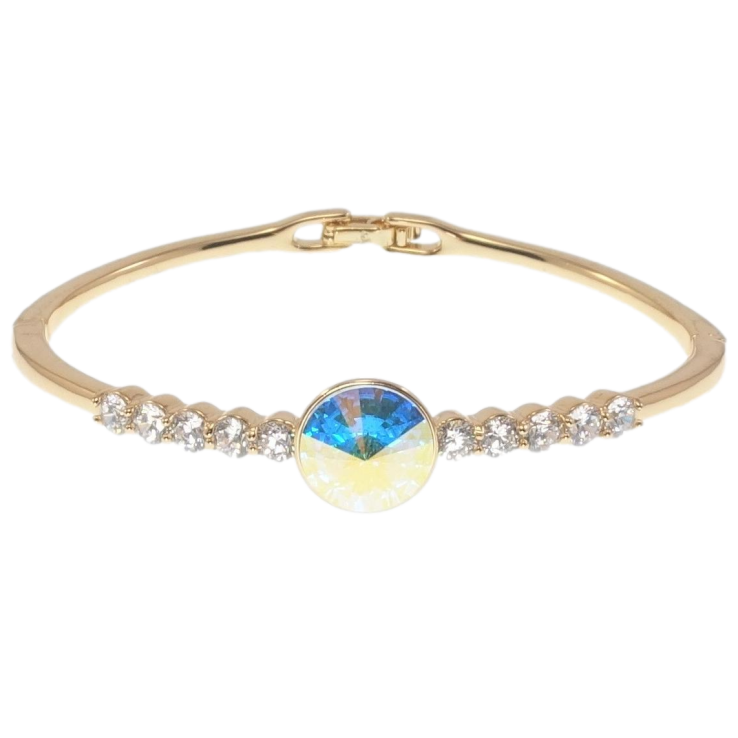 Браслет Xuping цвет 18K с кр-ми Swarovski Кристалл АВ с дорожкой кристаллов ø 6,5см фото №25