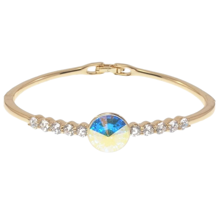 Браслет Xuping колір 18K з кр-ми Swarovski Кристал АВ з доріжкою ø 6,5см фото №1