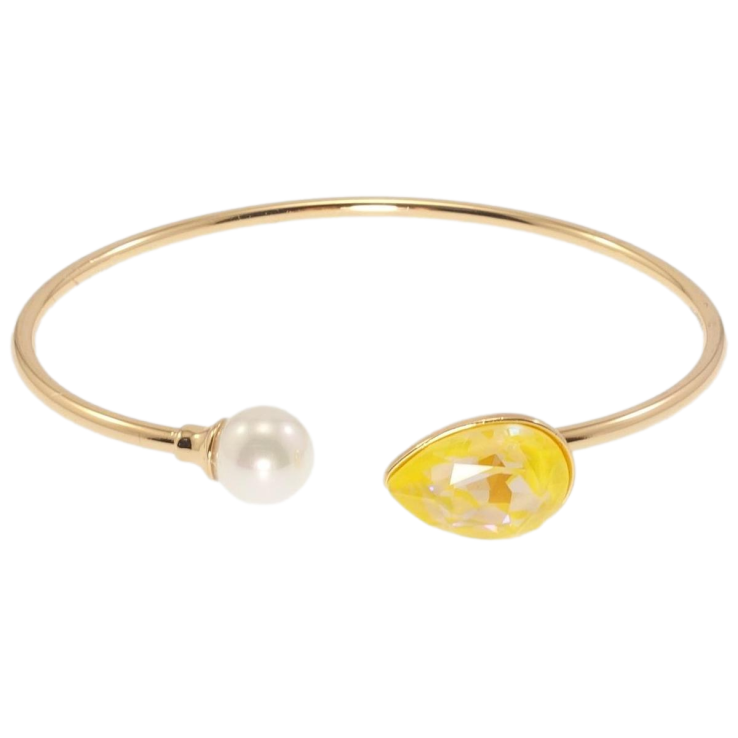 Браслет Xuping цвет 18K с кристаллами Swarovski Кристалл Sunshine Delite с жемчужиной ø 6,5см фото №17