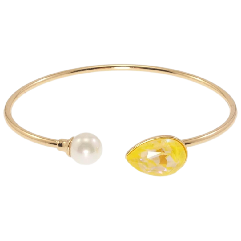 Браслет Xuping цвет 18K с кристаллами Swarovski Кристалл Sunshine Delite с жемчужиной ø 6,5см фото №1