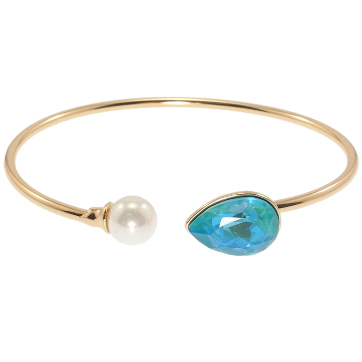 Браслет Xuping цвет 18K с кристаллами Swarovski Кристалл Laguna Delite с жемчужиной ø 6,5см фото №23