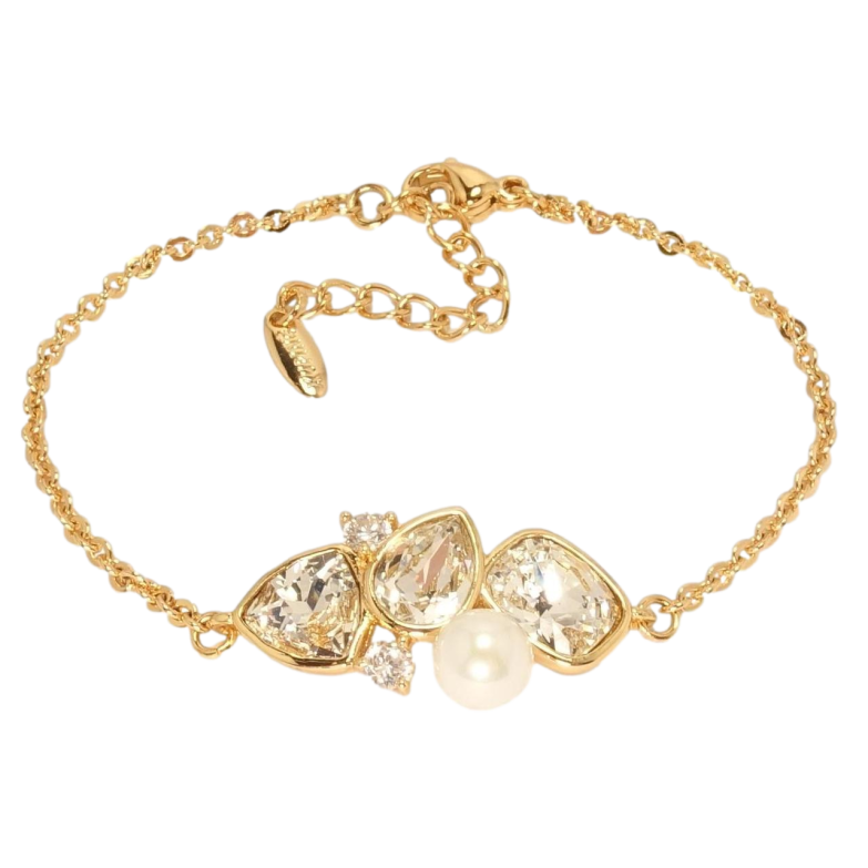 Браслет Xuping цвет 18K с кр-ми Swarovski Вставка с кристаллами Clear длина с доп.цепочкой 15-18см фото №6