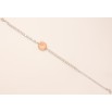 Браслет Xuping колір Родій із кристалами Swarovski Доріжка з кристалом Light Peach довжина 15.5-20.5см х 3мм фото №3