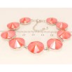 Браслет Xuping Родій із кристалами Swarovski Кристали Ріволі Колір Light Coral розмір 18-22,5см х 1,4см фото №3