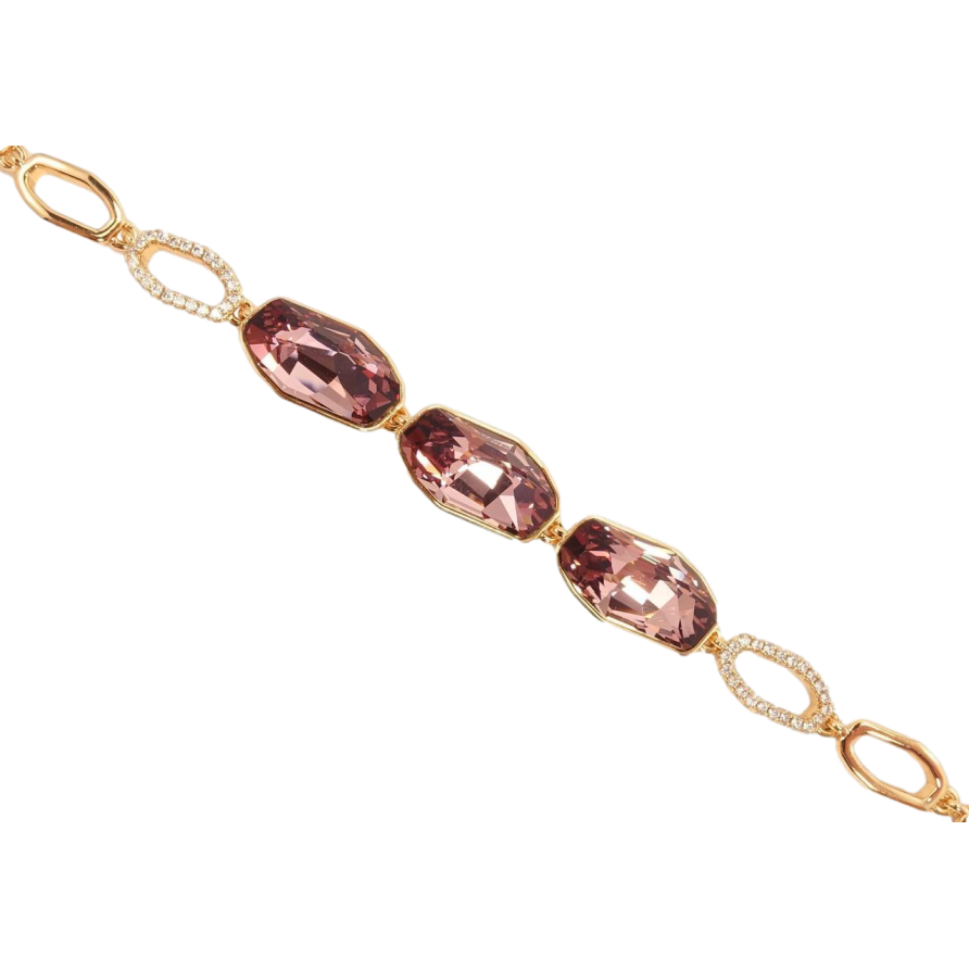 Браслет Xuping цвет 18K с кристаллами Swarovski Кристаллы Antique Pink доп.замок 16.5,19.5см х 7мм фото №1