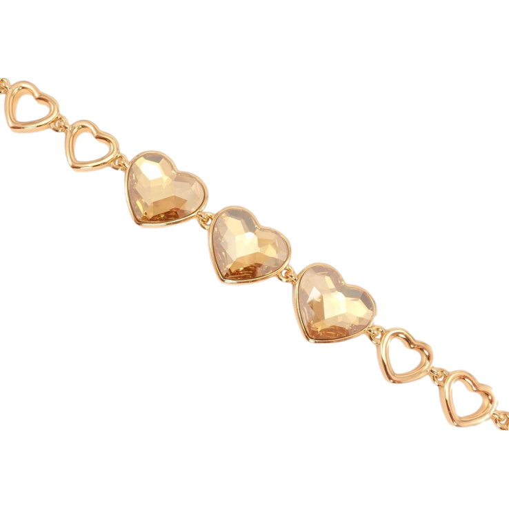 Браслет Xuping цвет 18K с кристаллами Swarovski Кристаллы Golden Shadow доп. замок 17.5,19см х 9мм фото №12