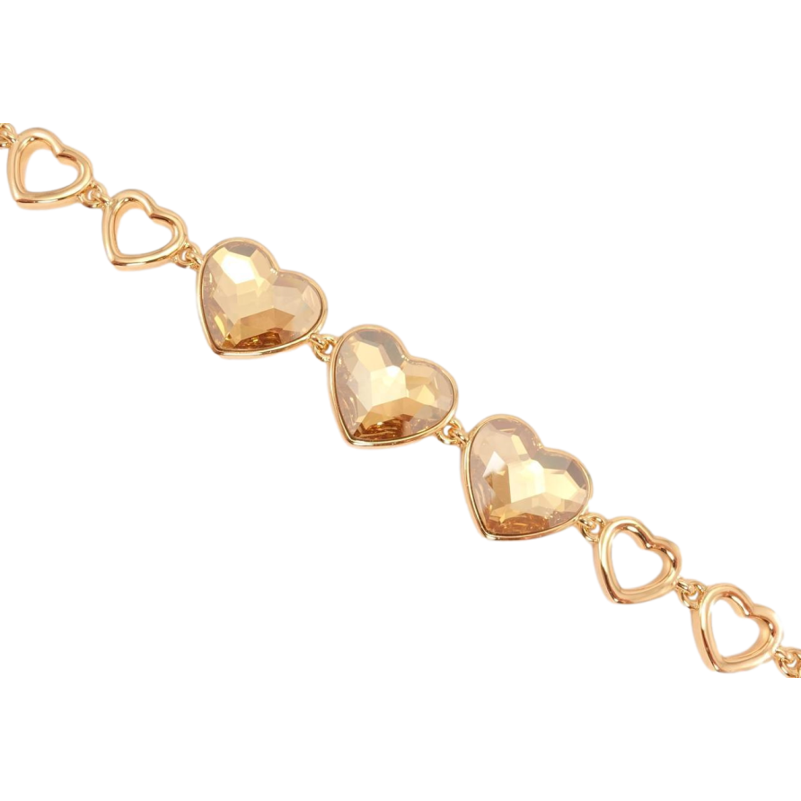 Браслет Xuping цвет 18K с кристаллами Swarovski Кристаллы Golden Shadow доп. замок 17.5,19см х 9мм фото №1