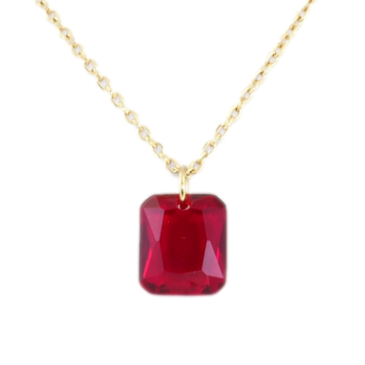 Підвіска на ланцюжку Xuping ТТМ Stainless Steel колір 14K Червоний кристал, 10х12мм довжина 47-52см х 1мм фото №4