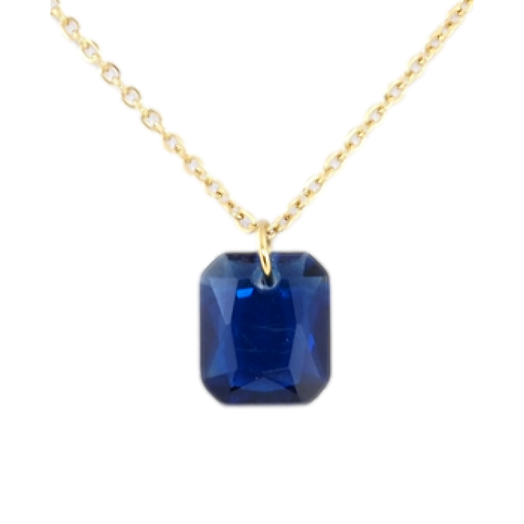 Підвіска на ланцюжку Xuping ТТМ Stainless Steel колір 14K Синій кристал, 10х12мм довжина 47-51см х 1мм фото №5
