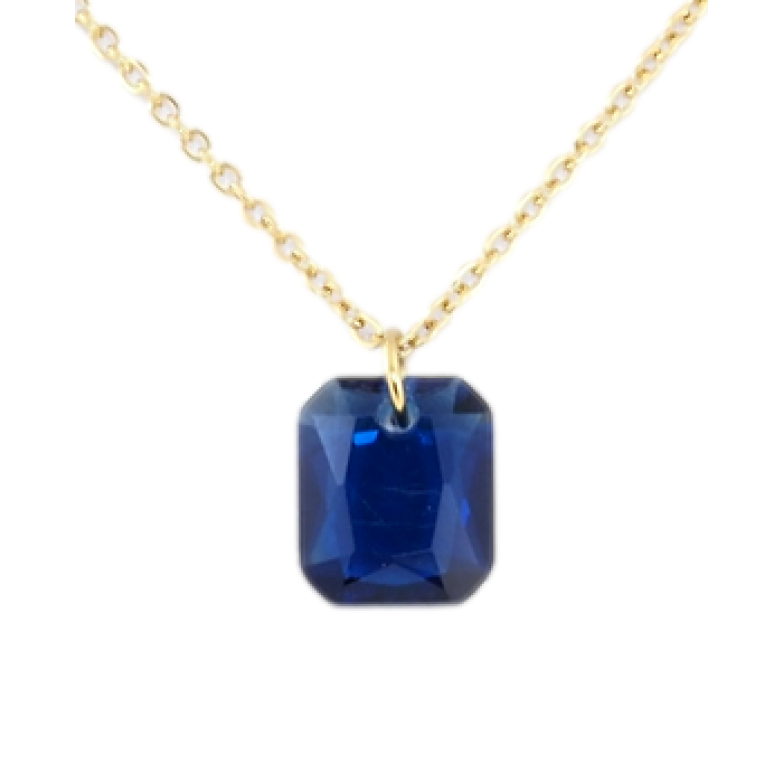 Підвіска на ланцюжку Xuping ТТМ Stainless Steel колір 14K Синій кристал, 10х12мм довжина 47-51см х 1мм фото №1 Підвіска на ланцюжку Xuping ТТМ Stainless Steel колір 14K Синій кристал, 10х12мм довжина 47-51см х 1мм фото №1