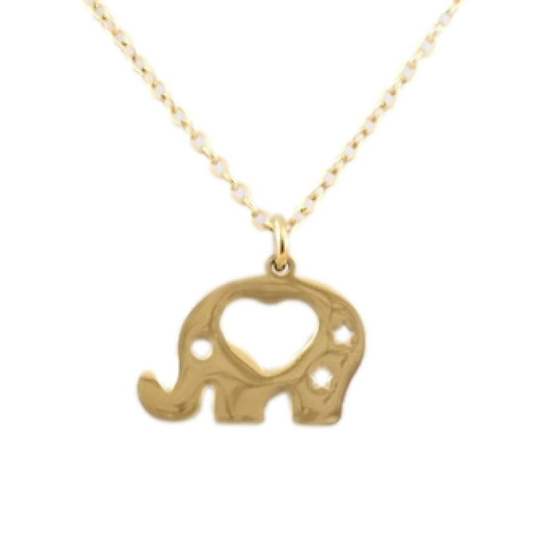 Підвіска на ланцюжку Xuping ТТМ Stainless Steel колір 14K Слоник довжина 47-52см х 1мм фото №1