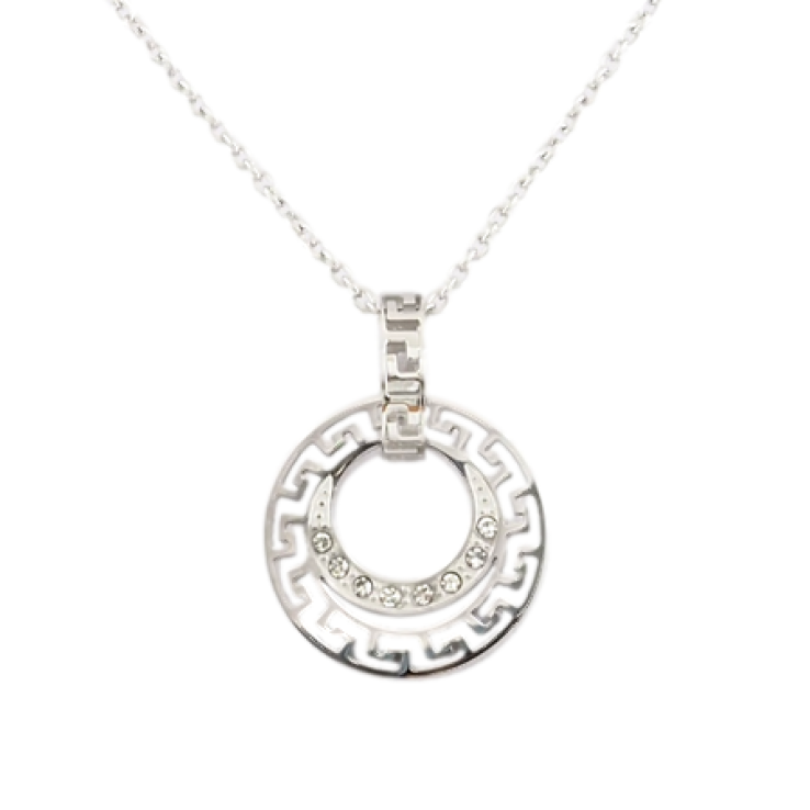 Підвіска на ланцюжку Xuping ТТМ Stainless Steel колір Родій Грецький візерунок, ø 18мм довжина 41-45см х 1мм фото №25 Підвіска на ланцюжку Xuping ТТМ Stainless Steel колір Родій Грецький візерунок, ø 18мм довжина 41-45см х 1мм фото №25