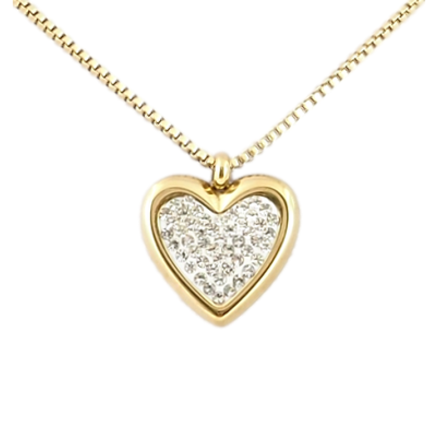 Подвеска на цепочке Xuping ТТМ Stainless Steel цвет 14K Серце з цирконієм довжина 43-48см х 1мм фото №1