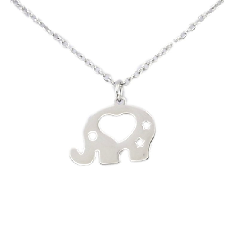 Подвеска на цепочке Xuping ТТМ Stainless Steel цвет Родий Слоник длина 43.5-48.5см х 1мм фото №1