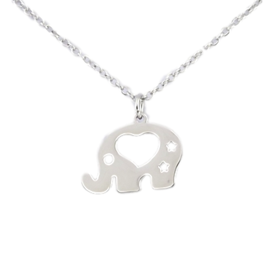 Подвеска на цепочке Xuping ТТМ Stainless Steel цвет Родий Слоник длина 43.5-48.5см х 1мм фото №1