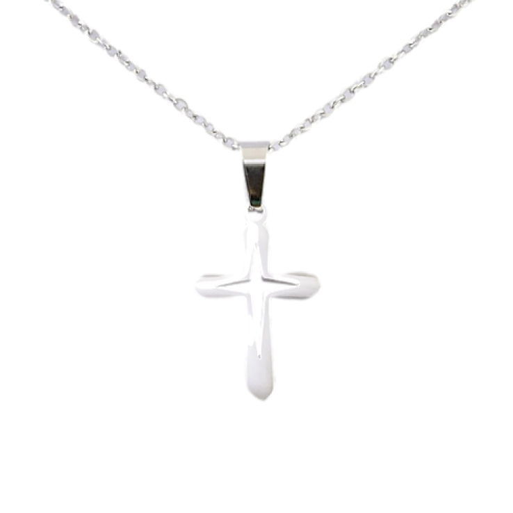 Підвіска на ланцюжку Xuping ТТМ Stainless Steel колір Родій Хрестик довжина 46-51см х 1мм фото №11