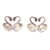 Сережки Xuping колір Родій з кристалами Swarovski пусети "Закохані лебеді з кристалами Clear" фото №2