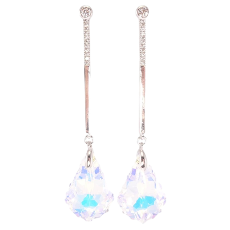 Сережки Xuping колір Родій з кристалами Swarovski пусети "Підвіски з кристалом Shimmer в ограновуванні Baroque" фото №13