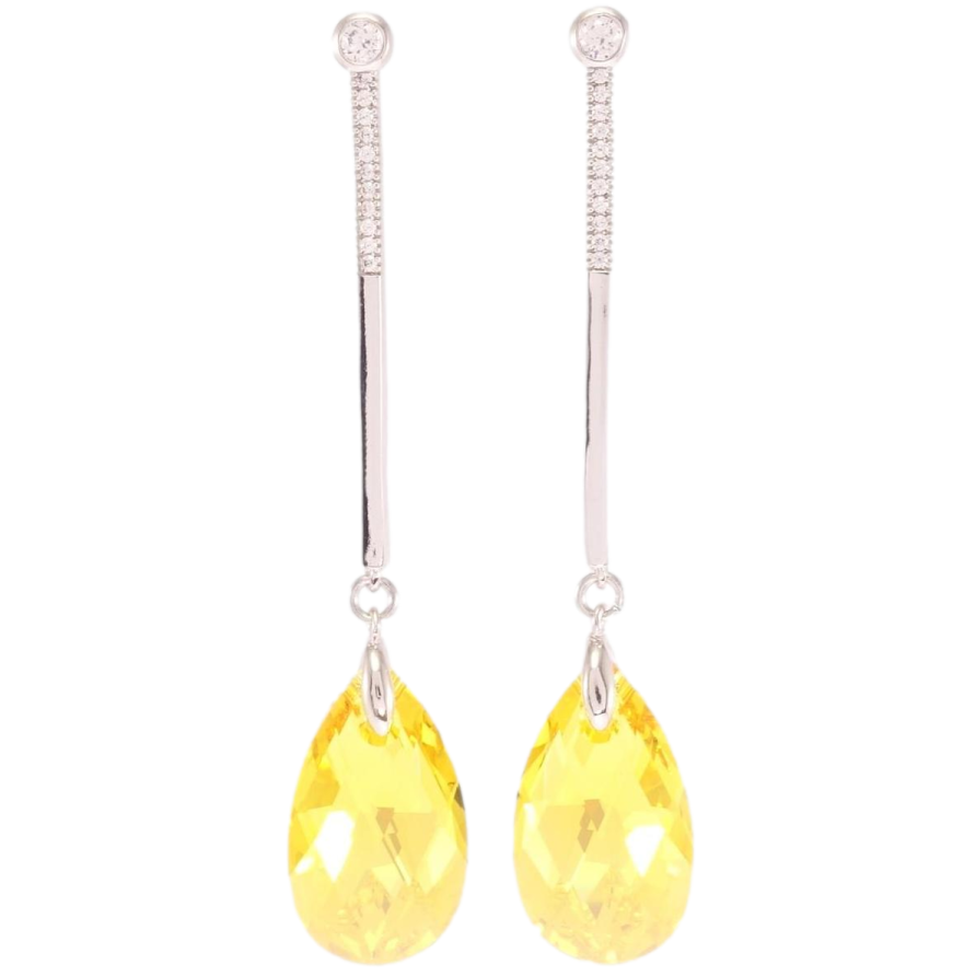 Сережки Xuping колір Родій з кристалами Swarovski пусети "Підвіски з кристалами Sunflower" фото №1