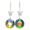 Сережки Xuping колір Родій з кристалами Swarovski пусети "Кристалеві дуги з метеликами та підвісками Vitrail Medium" фото №2