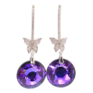 Сережки Xuping колір Родій з кристалами Swarovski пусети "Кристалеві дуги з метеликами та підвісками Heliotrope" фото №2