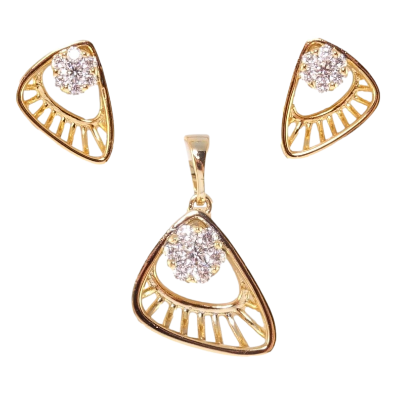 Набір Xuping Позолота 18K Сережки Кулон Фігурні з кристалами фото №1