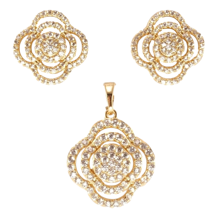 Набор Xuping Позолота 18K Серьги Кулон Цветочные мотивы фото №17