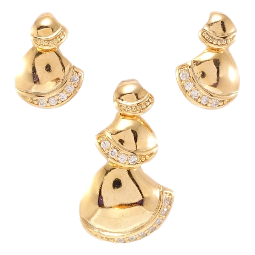 Набор Xuping Позолота 18K Серьги Кулон Абстракция с цирконием фото №1