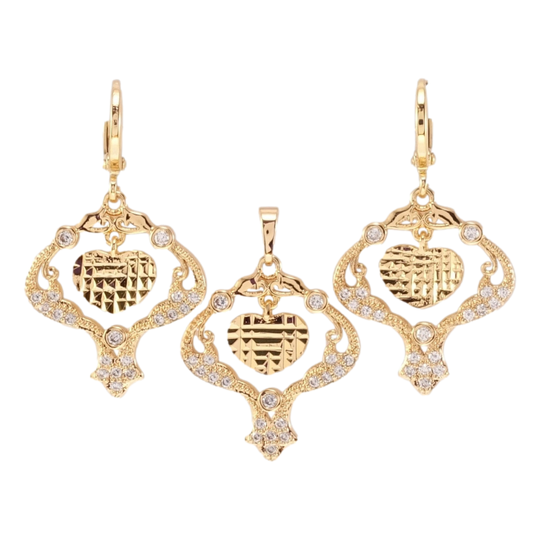 Набір Xuping Позолота 18K Сережки Кулон Декоративні романтичні підвіски фото №1