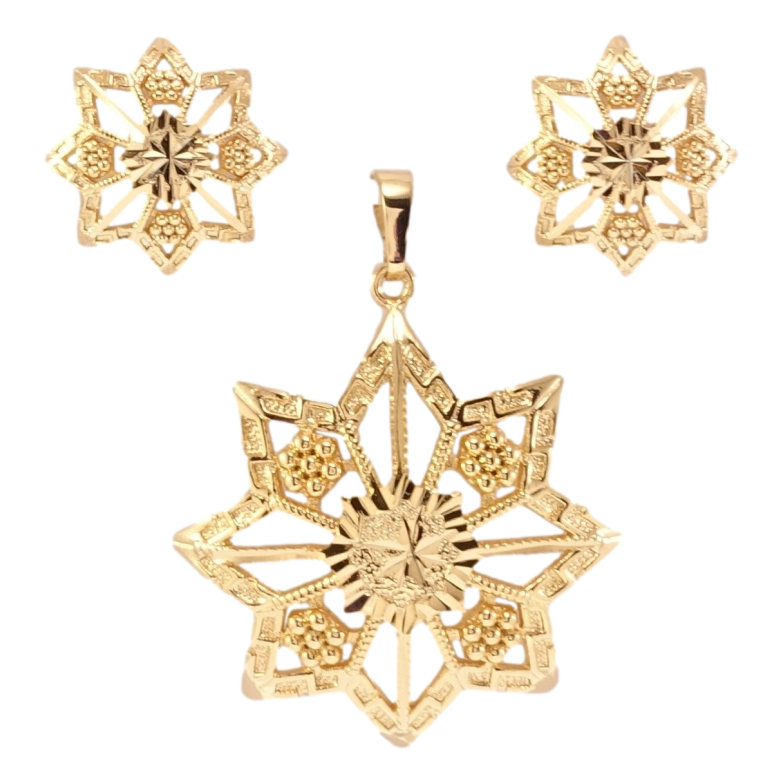 Набор Xuping Позолота 18K Серьги Кулон Изящные звездочки фото №8