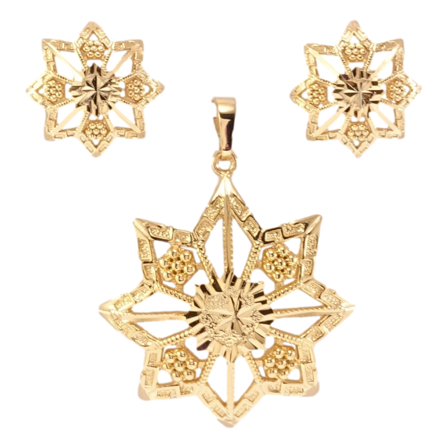 Набор Xuping Позолота 18K Серьги Кулон Изящные звездочки фото №1